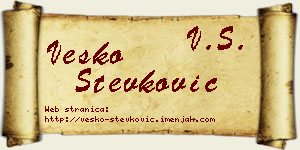 Vesko Stevković vizit kartica